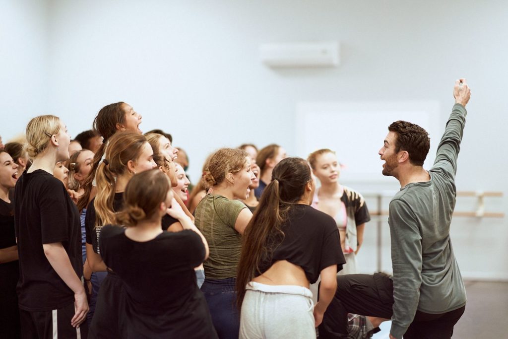 CLI Conservatory dancers excited in dance studio