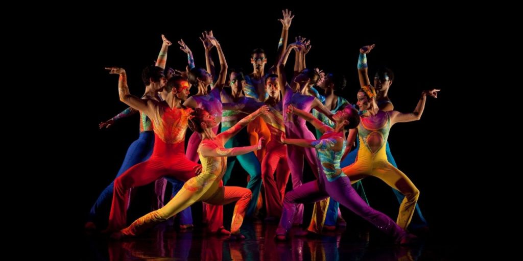Ballet Hispanico dance in a colorful group stage performance 
