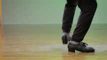 gif of Mike Keefe at CLI demonstrating rhythm turns in tap shoes.